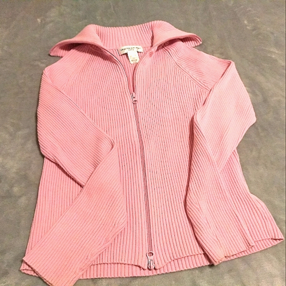 Zippered Ribbed Sweater